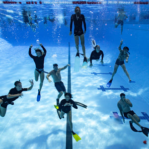 Costanoa freediving course underwater group shot