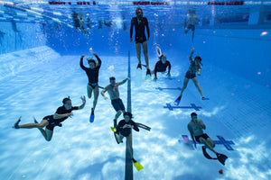 Costanoa freediving course underwater group shot